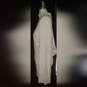 BNWT Banana Republic 100% cashmere cream turtleneck cable knit Sweater XL